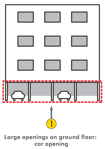 multi unit building with carports at the bottom