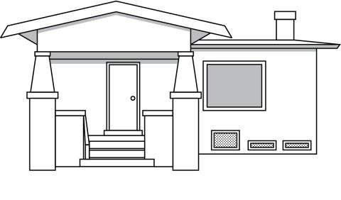 drawing of a single family home over a crawl space