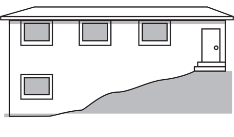drawing of a home on a hillside