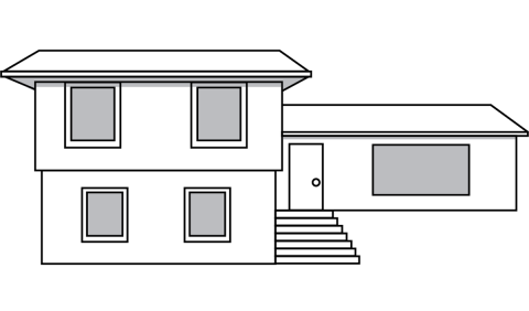 drawing of a split level home