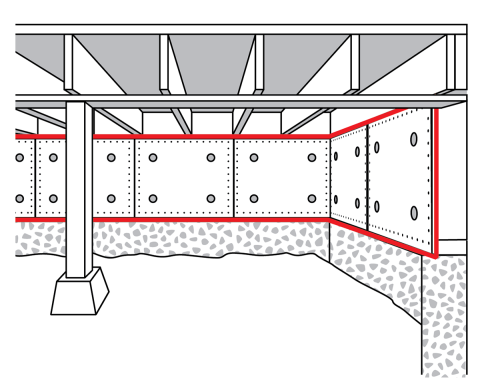diagram of plywood in a crawlspace