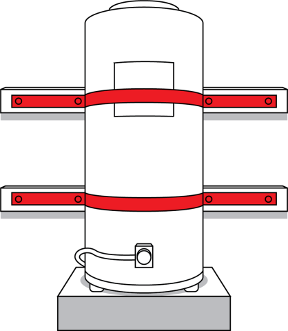 diagram of water heater support brackets